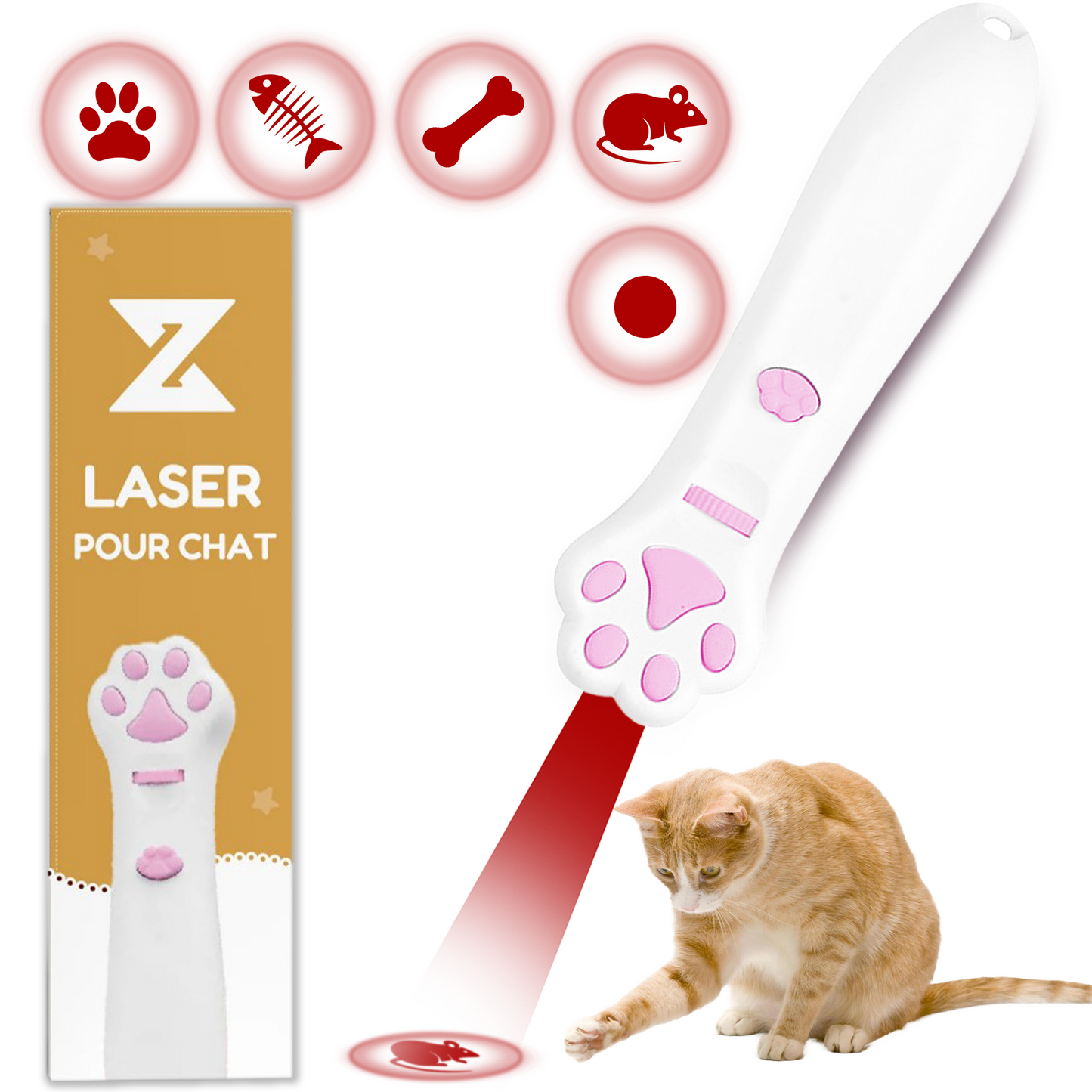 Jouet interactif LED pour chat et chien