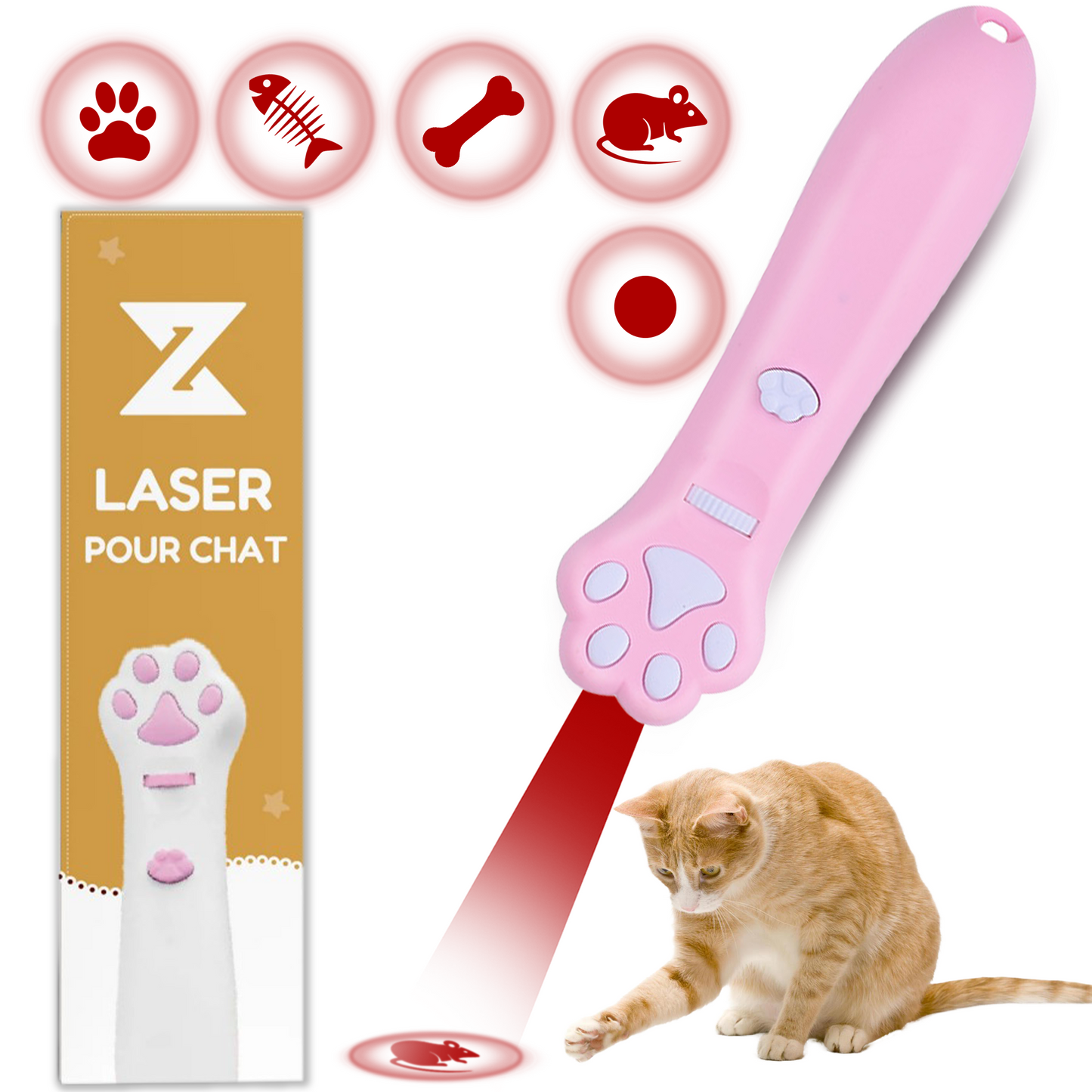 Jouet interactif LED pour chat et chien
